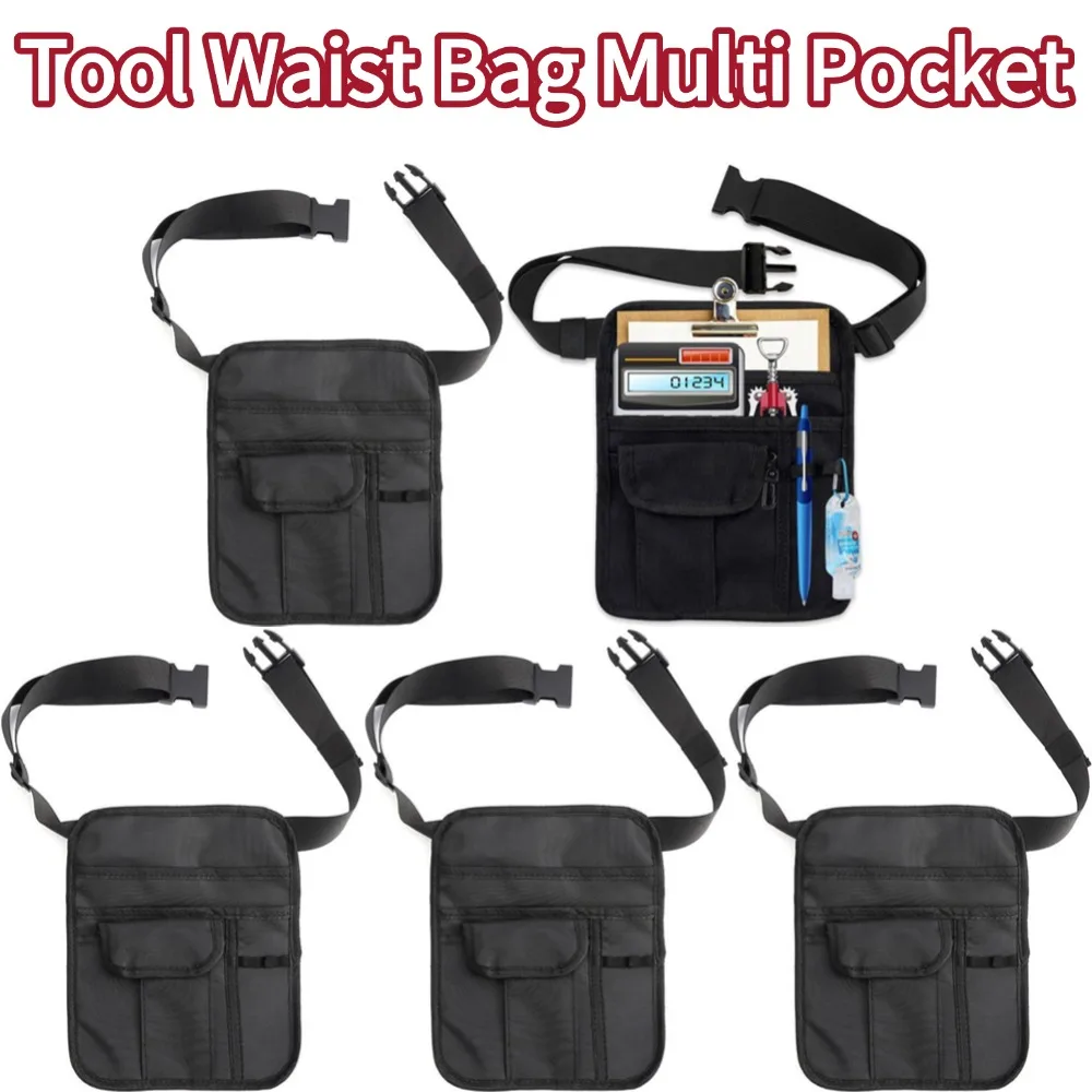 Tool Waist Bag Medical Staff Universal Multi Pocket Work Pocket Storage Hip Pouch for Waitress Apron  for Bars Cafes 1-5pcs