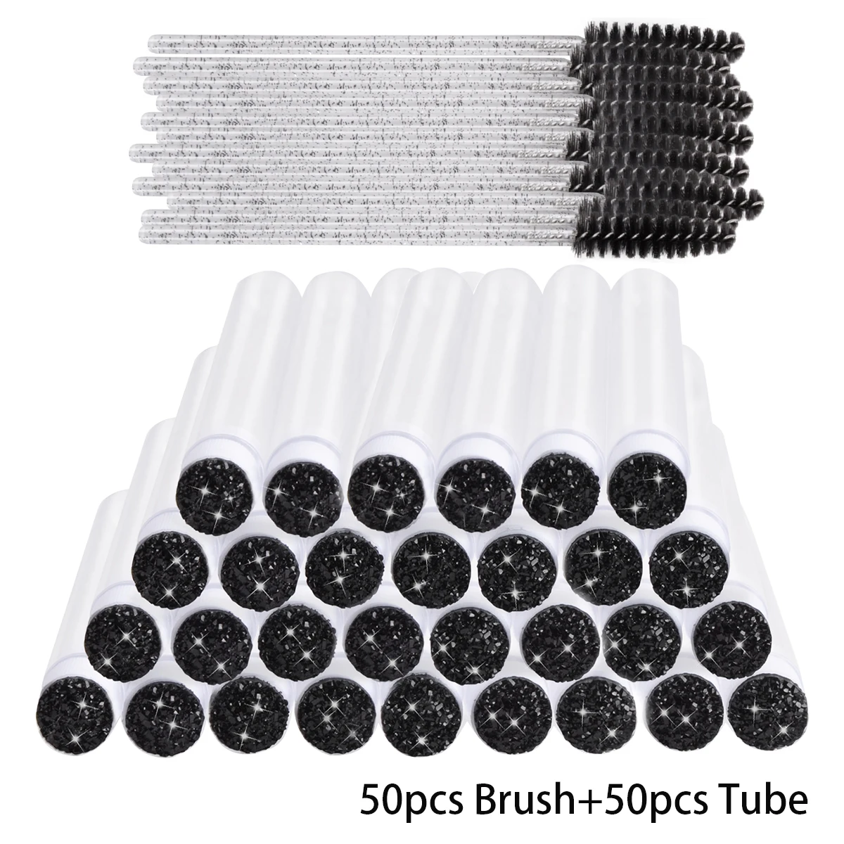 50PCS Dust-Proof Eyelash Brush Tube Empty Reusable Lash Mascara Wand Case Eyebrow Comb Makeup Applicators Container wholesale view 3