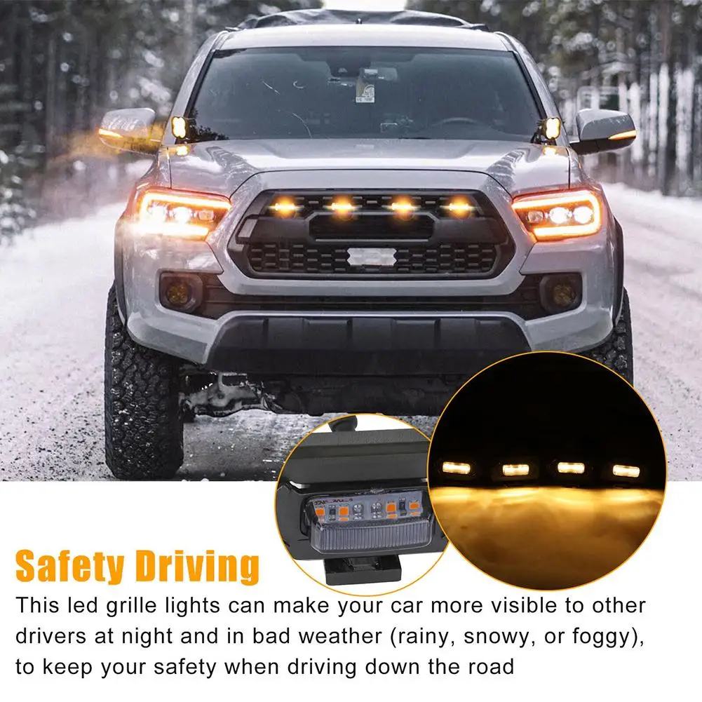 4pcs Car Led Grille Light Plug Play Automotive Width Light Ip67 Waterproof Compatible For Sport Off-road Dropshipping