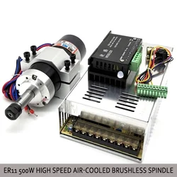 ER11/ER16 Collet 55mm PCB 500W / 300W Air-cooled Brushless Spindle Motor Engraving Machine 48V 12000R Power Supply Driver +Clamp