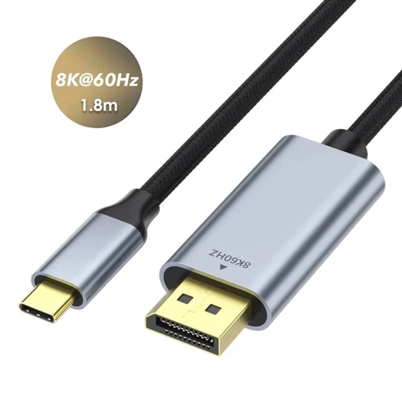 8K 60Hz USB-C to DisplayPort Cable 1.8m DP Type C 3.1 to 4K 120Hz Display port Cable Thunderbolt 3 For MacBook Air Samsung DeX
