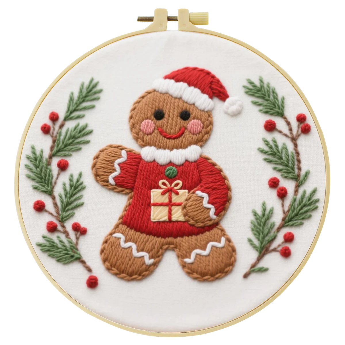 1 Stück 20X20CM/15X15CM 7,87/6,3 Zoll Weihnachtsthema Stickerei-Starter-Kit DIY-Kit DIY-Stickerei-Set Handarbeiten Nadelkunst – Detail 4