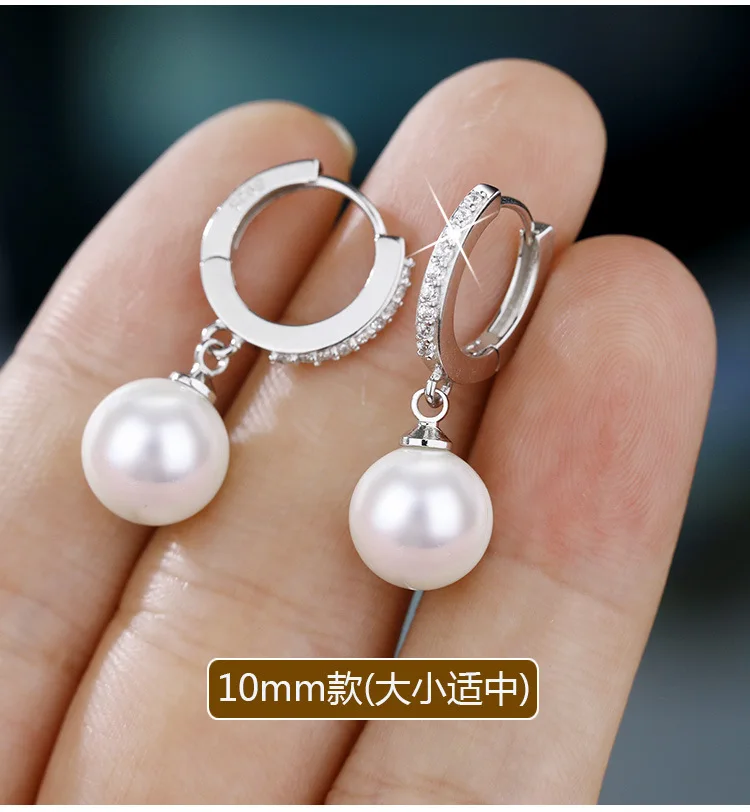 2020 Pearl Earrings Genuine Natural Freshwater Pearl Silver Color Earrings Pearl Jewelry For Wemon Wedding Gift image 3
