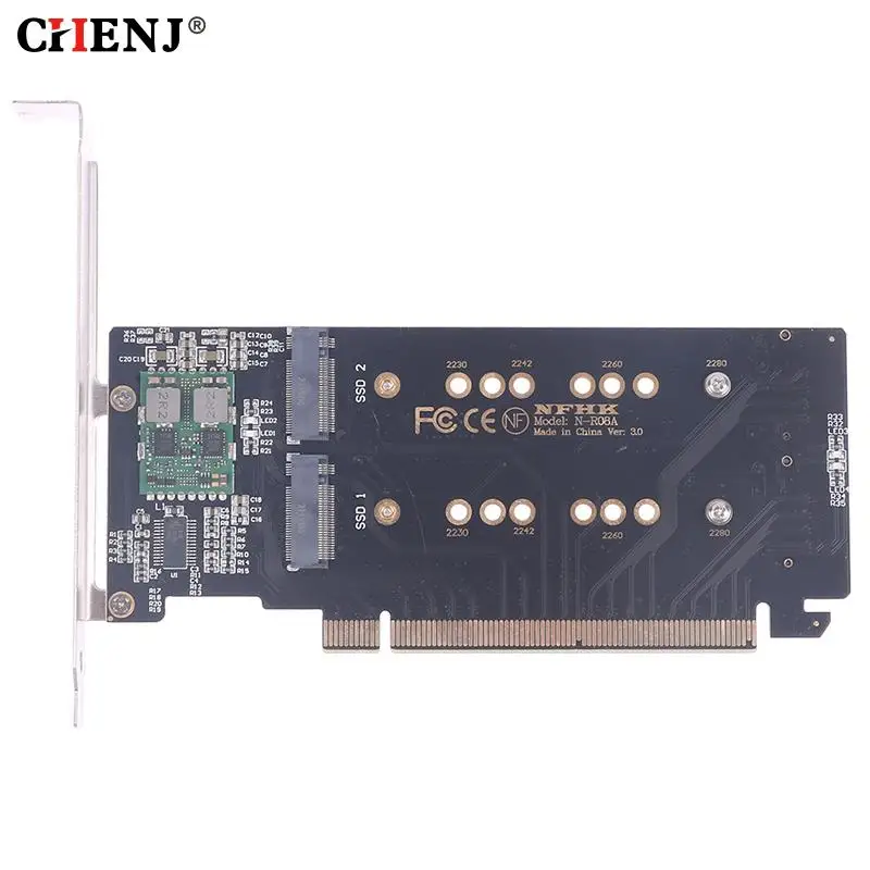 

PCI Express 3.0 x16 to 4Port M.2 NVME SSD Adapter Raid Card VROC Riser Card Support 2230 2242 2260 2280 M.2 NVME AHCI SSD for PC