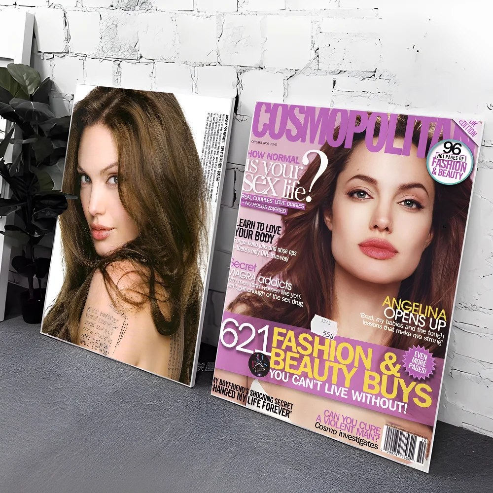 ملصقات لاصقة لفيلم أنيمي لديكور المنزل ، ملصق أنجلينا جي جولي ، غرفة عتيقة ، بار ، مقهى ، ديكور شمالي #5