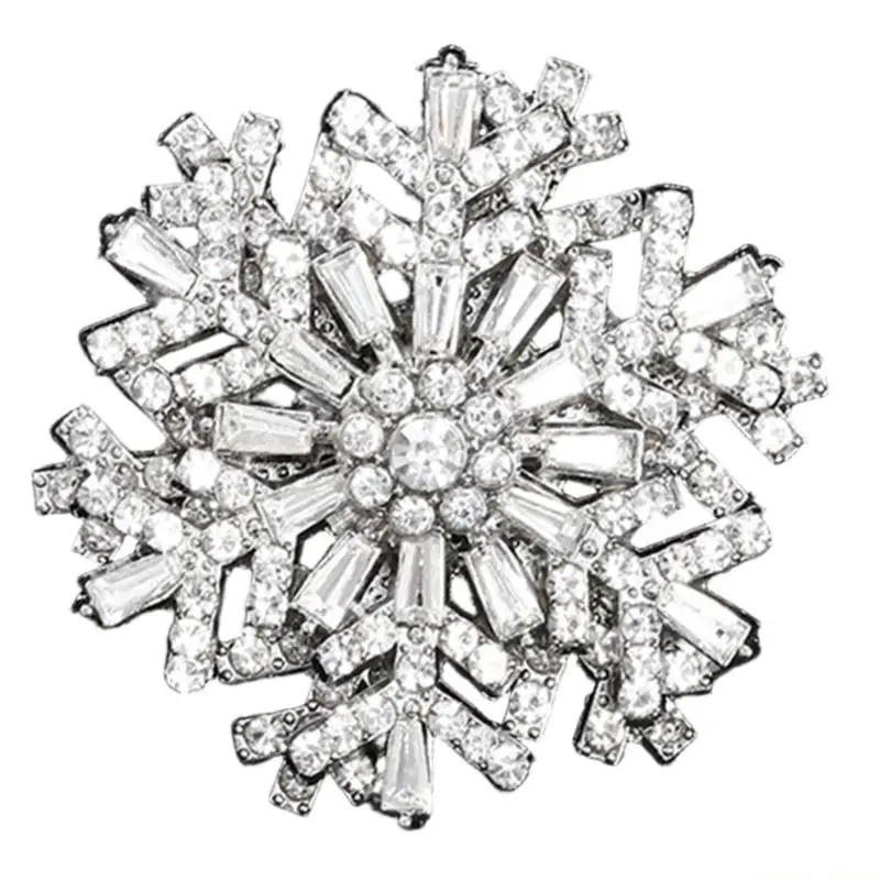 31BF Unique Rotating Snowflake Brooch Pin For Adding To Occasions Constructed From Sturdy Alloy Material