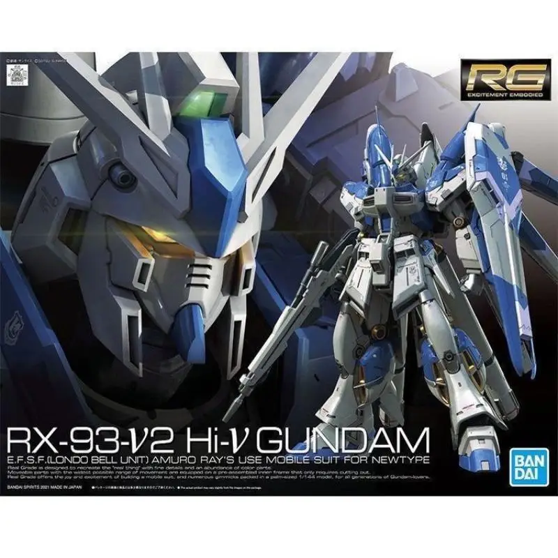 [In stock] Bandai RG 1/144 RX-93-v2 Hi-v-Gundam Anime Assembly Model Toy Action Figure Garage Kits Festival Gifts Men