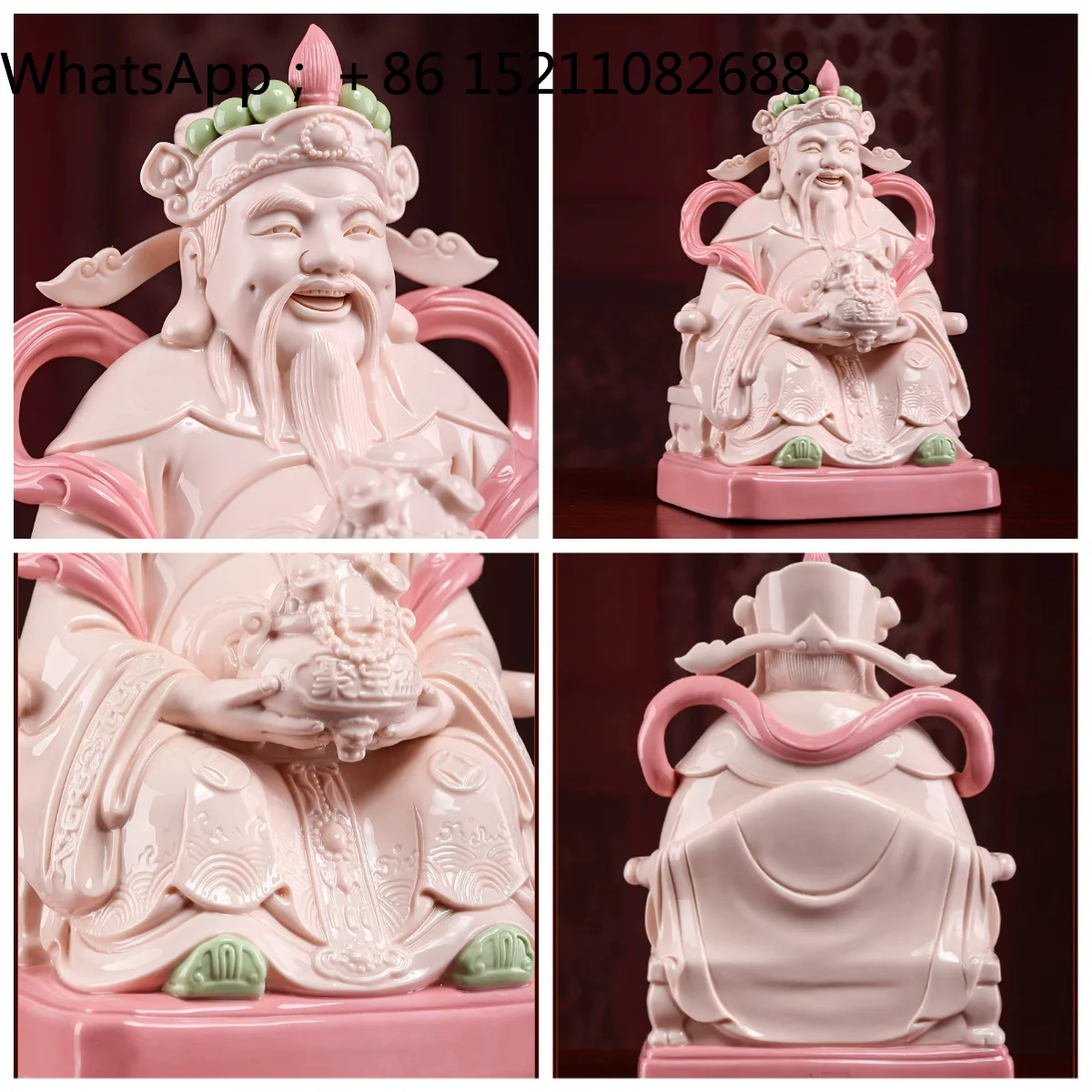 SCY God of Wealth Statue Home Consecration Ceramic Store Office Company Opening Ornament