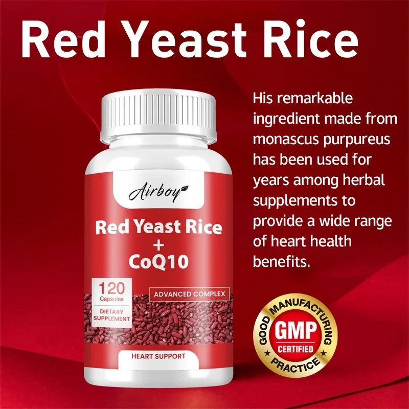 Red Yeast Rice and CoQ10 - Supports Heart and Brain Health, Boosts Immunity