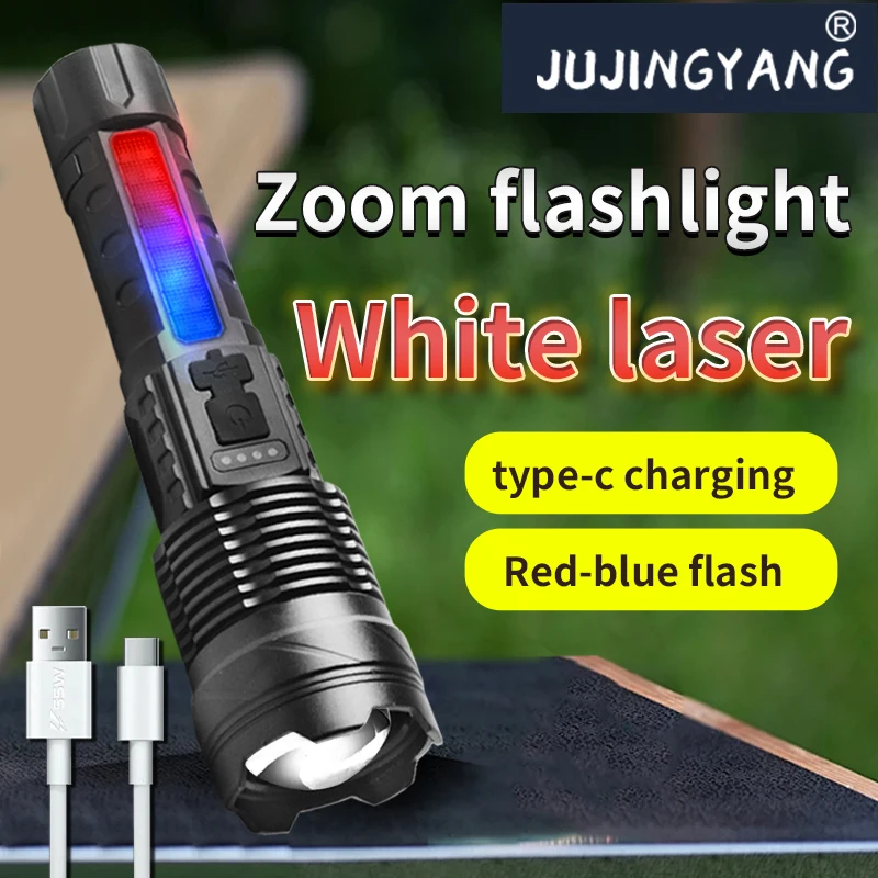 High Power Led Flashlights Super Bright Built-in 18650 Battery Tactical Flashlight Emergency Spotlight Most Powerful Lantern