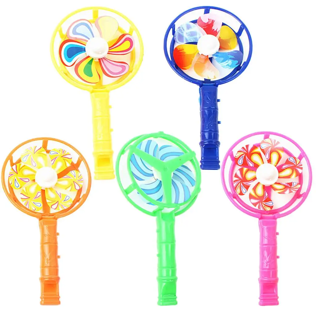 5 Pack Classic Plastic Windmill Noise Maker Toys Back to Childhood