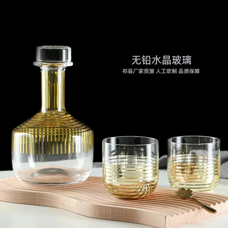 High-end whisky foreign wine crystal glass gray wine glass exhibition hall model wine cabinet ornament