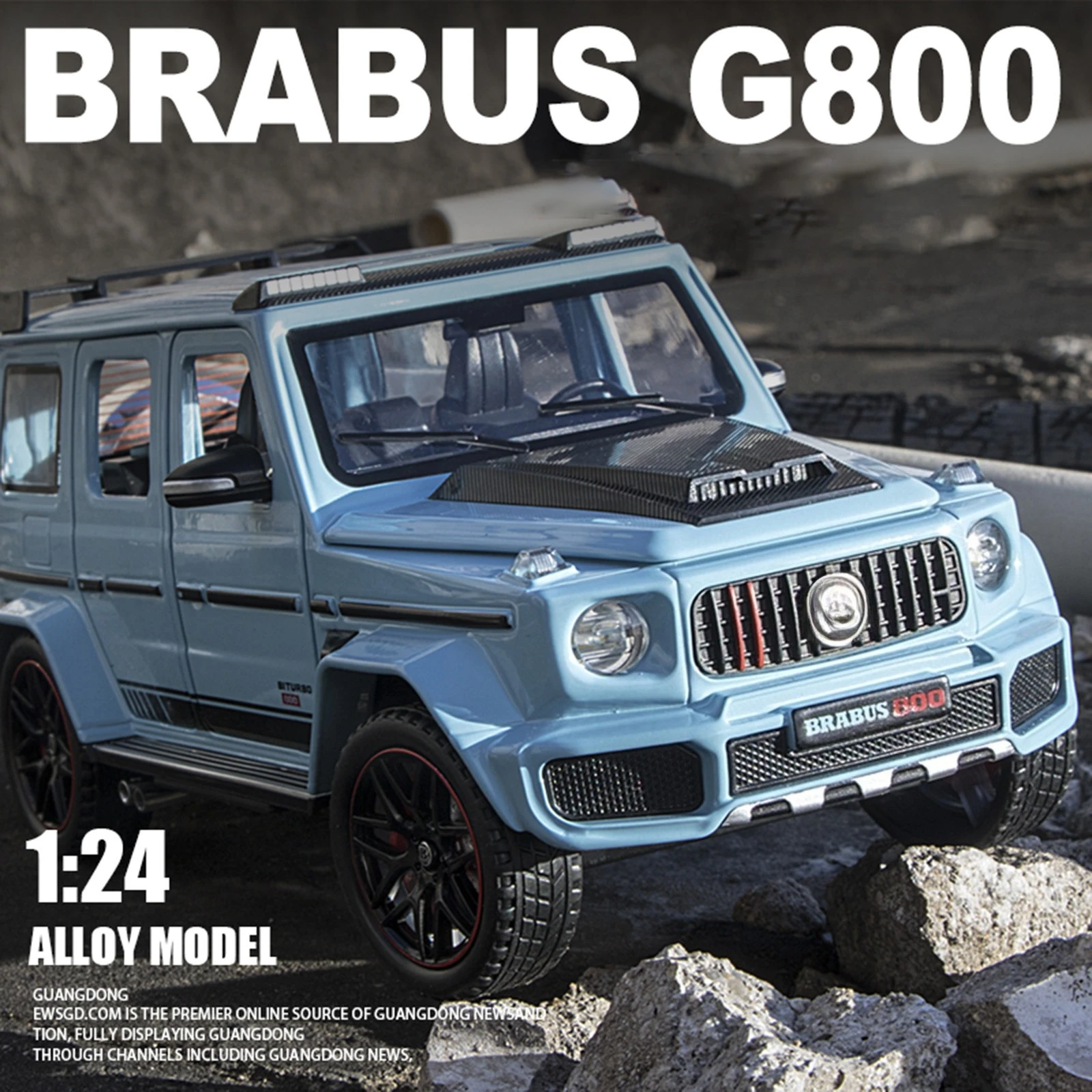 

1:24 Mercedes Benz BRABUS G800 High Simulation Diecast Metal Alloy Model car Sound Light Pull Back Collection Toy Gift