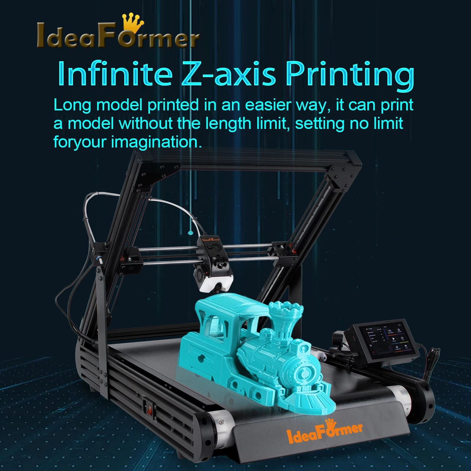 IdeaFormer IR3 V2 3D Printer 400mm/s Fast Printing Auto Leveling PEI Plate Conveyor Belt With Extended Tray FDM 3D Printers
