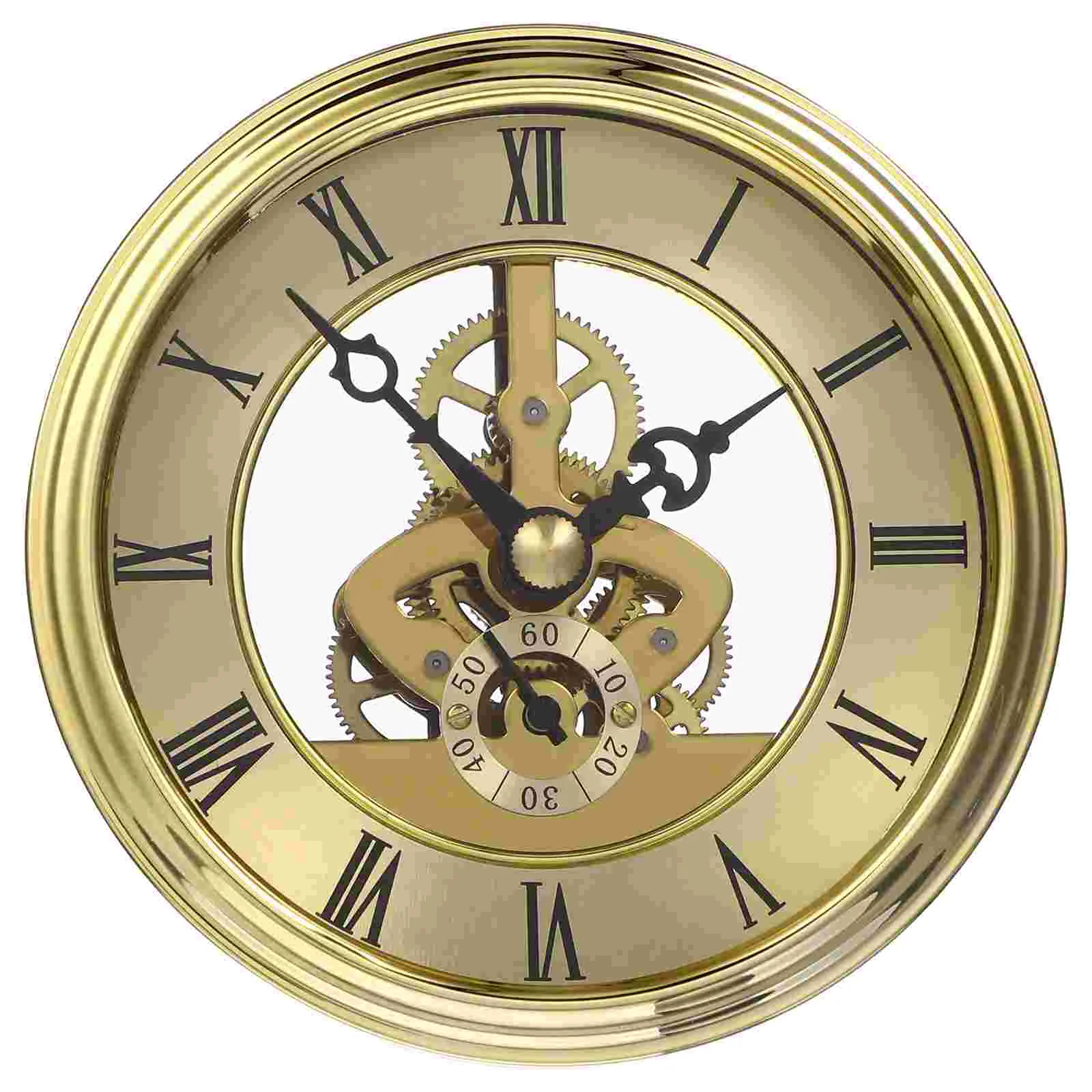 

1pc 97mm Retro Ancient Clock Gear Movement Metal Hollow Clock Round Gear Wall Clock for Home (Golden)