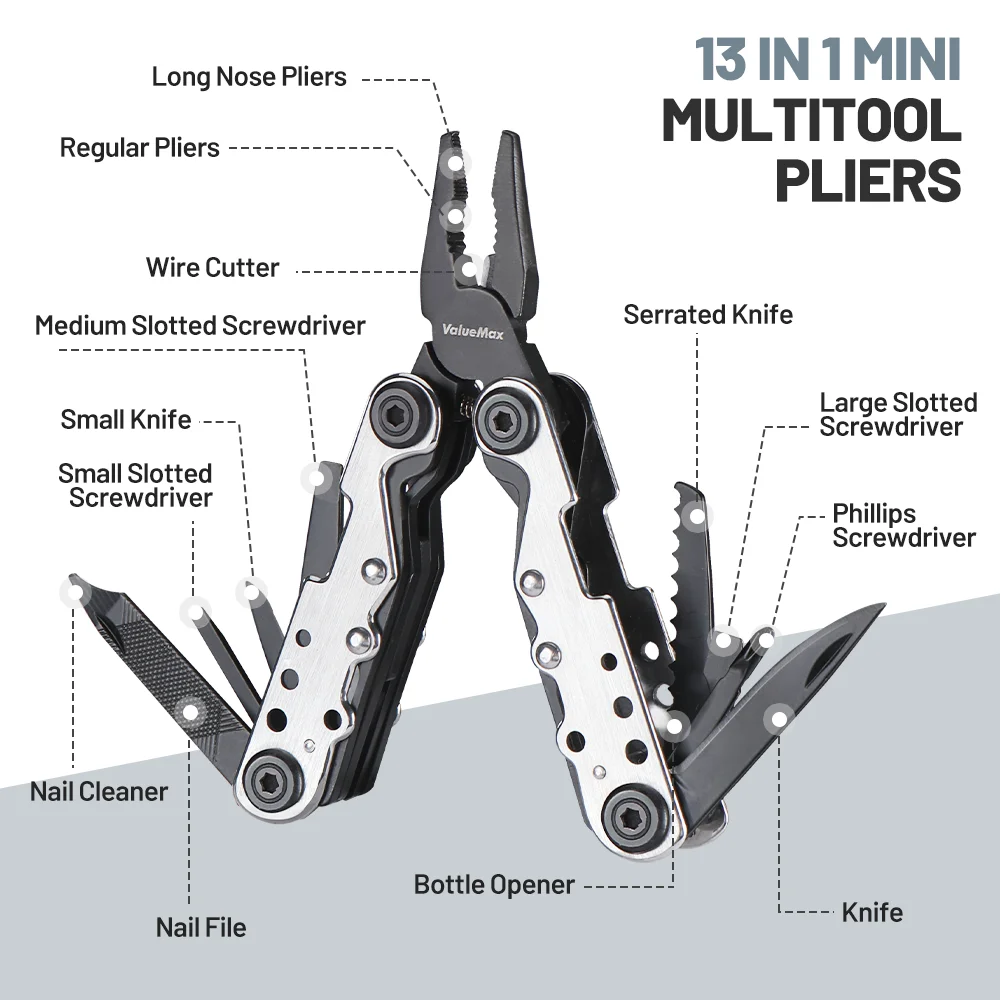 ValueMax Mini Multifunctional Plier Hand Tools Pocket Repair Multi-tool