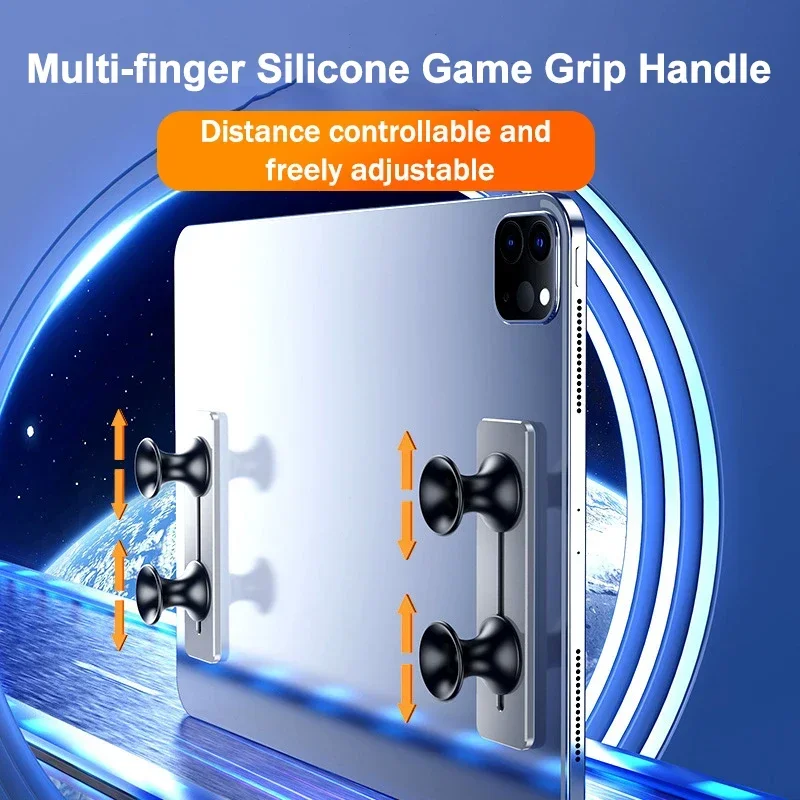 B02 Universal Multi-Finger Tablet Gamepad Grip for PUBG/Knives Out/Rules Of Survival Adjustable Game Handle for IPad IOS Android