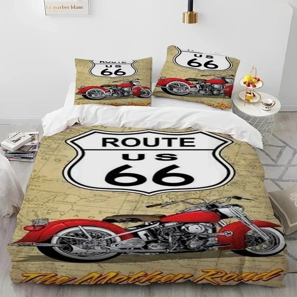 

Historic Route 66 Mother Road Bedding Set Bedroom Soft Modern Bedspreads Comefortable Duvet Cover Quilt Cover And Pillowcase