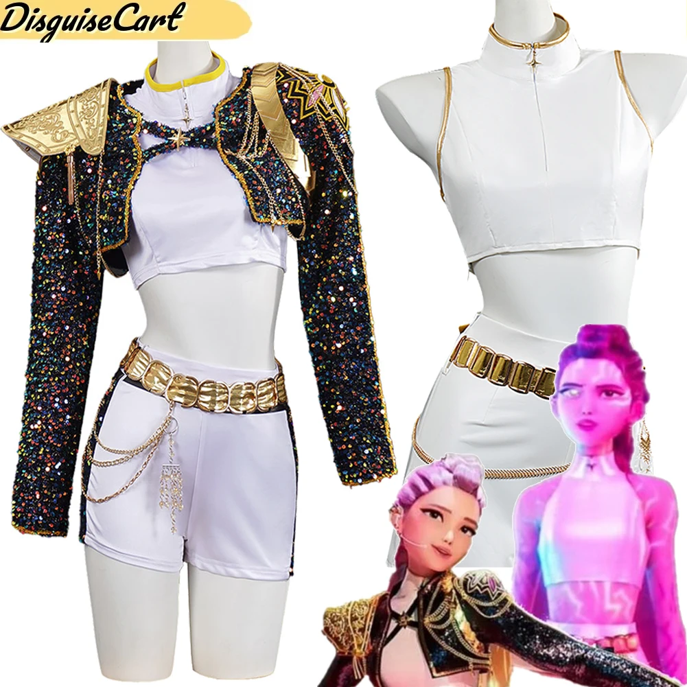 أطفال رومي ميرا K البوب شيطان هنتر لعب الأدوار زي فتاة مرحلة الأداء تأثيري بذلة الملابس هالوين كرنفال البدلة