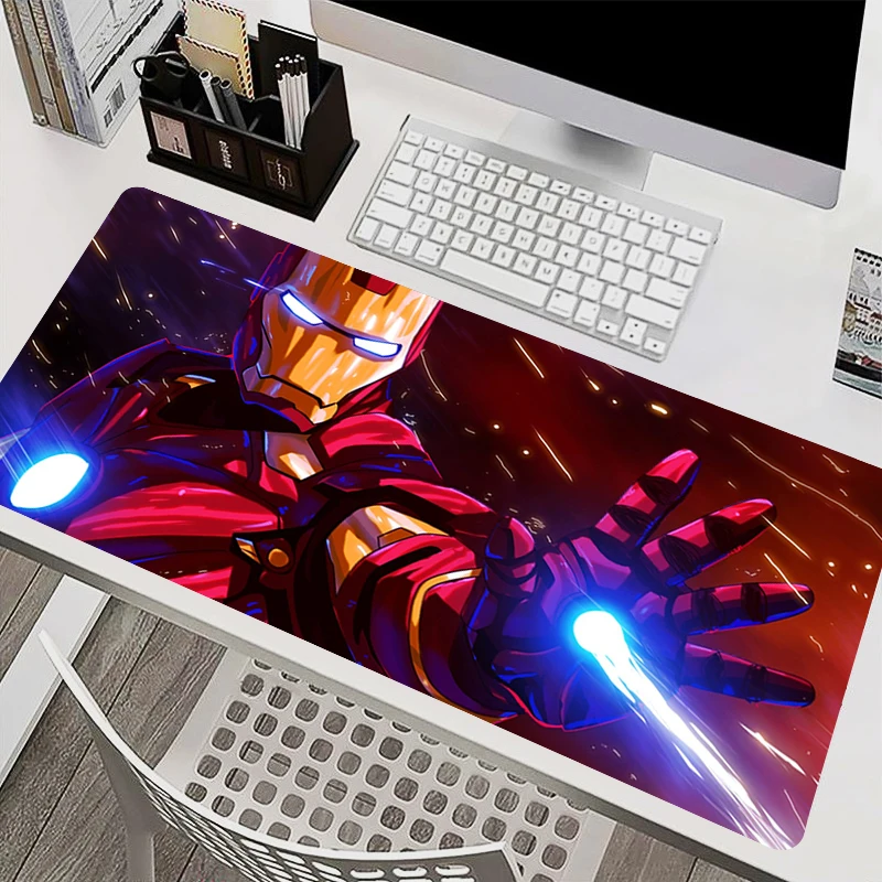 Marvel Iron Man 900x400 Mouse Pad Office PC Anime Gaming Accessories Desktop Mouse Mat Laptop Gamer Extend Table Mat XXL Carpet