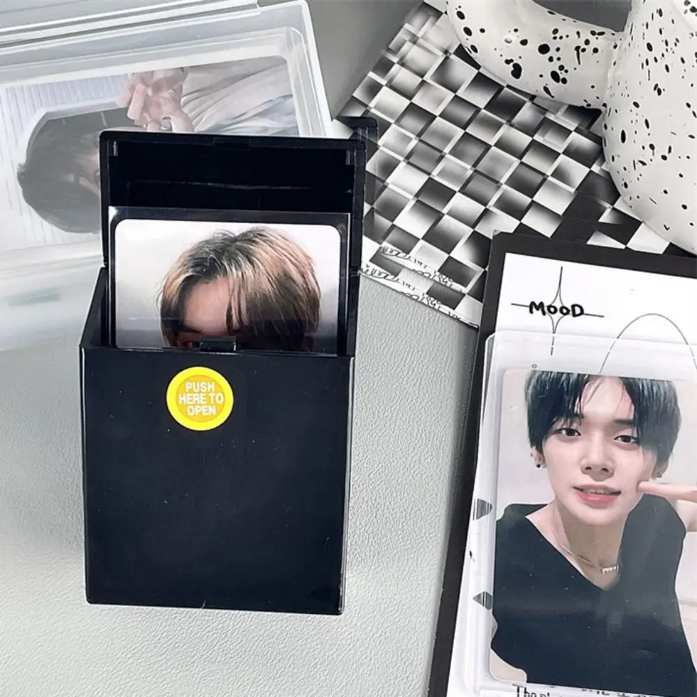 Portable Photocards Storage Box White Kpop Idol Black Album Case Transparent Card Sleeve Photo Card Holder Container