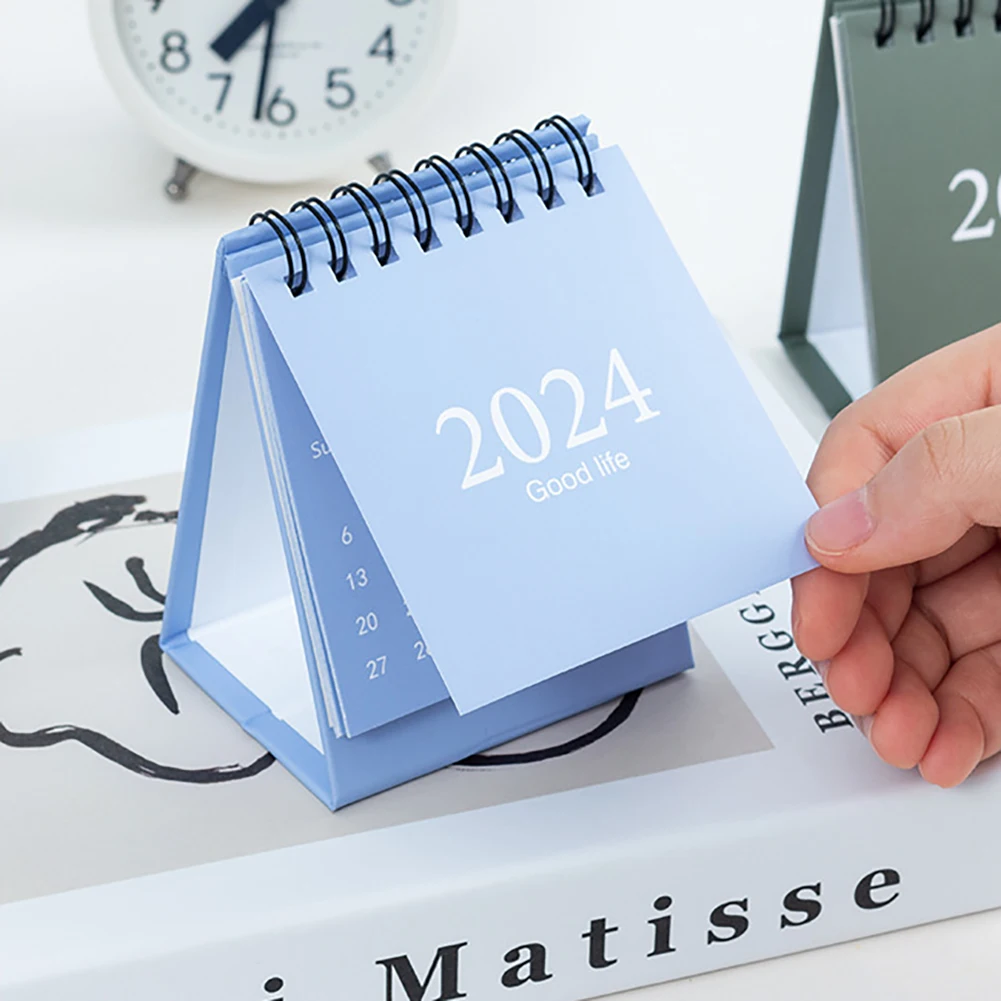 2024 Calendar Time Management Portable Desk Calendar Daily Schedule From August 2023 To Dec 2024 With Twin-Wire Binding