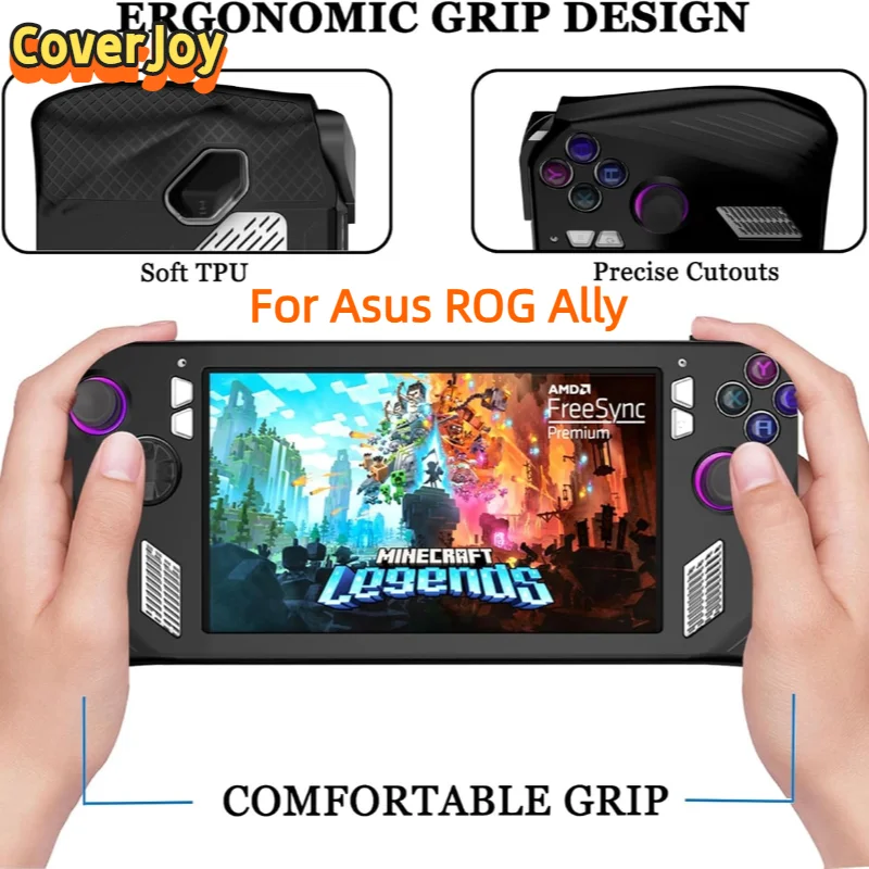 

CoverJoy Silicone Case for ASUS ROG Ally Shockproof Protective Frame Soft Shell Anti Slip Game Accessories