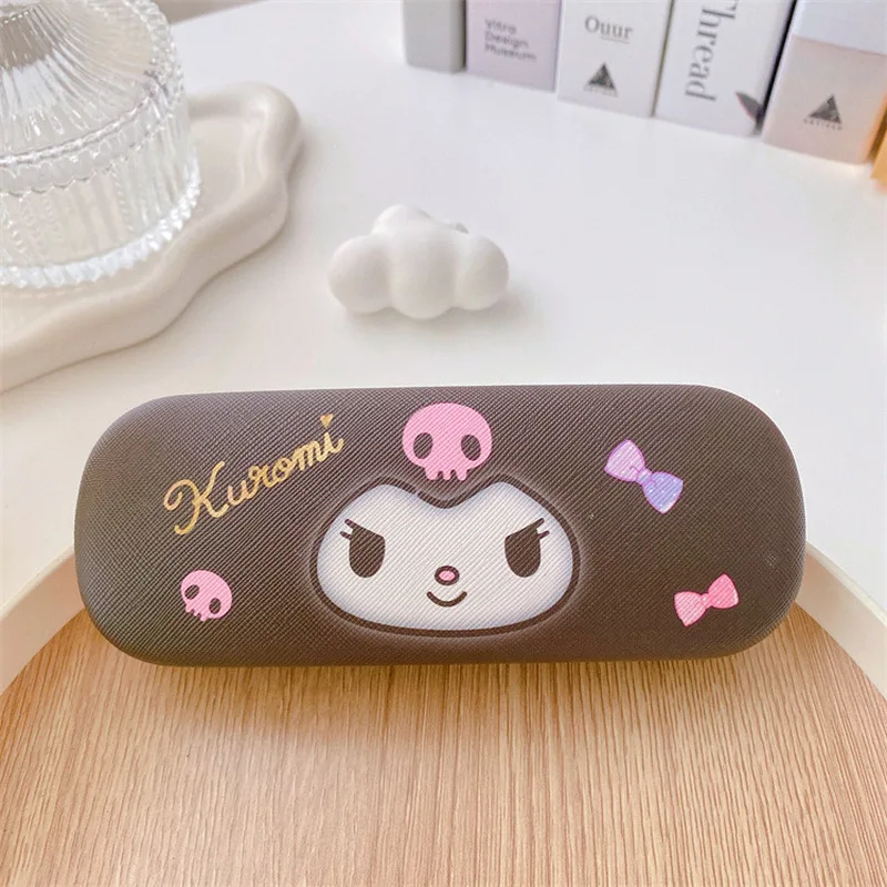 Sanrio Kawaii Hello Kitty Cinnamoroll Kuromi Melody Glasses Case Cute Creative Portable Myopia Glasses Storage Box Friend Gifts