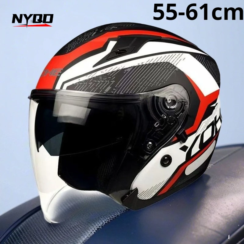 

3/4 Motorcycle Helmet Dual Visor Unisex 3C Certified All Season UV Protection Sun Visor Motorbike Scooter
