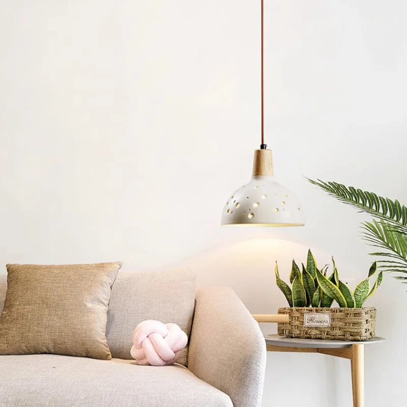 Literary Garden Small Fresh Log Restaurant Design Sense Homestaybar Clothing Microcement Bedroom Bedside Chandelier