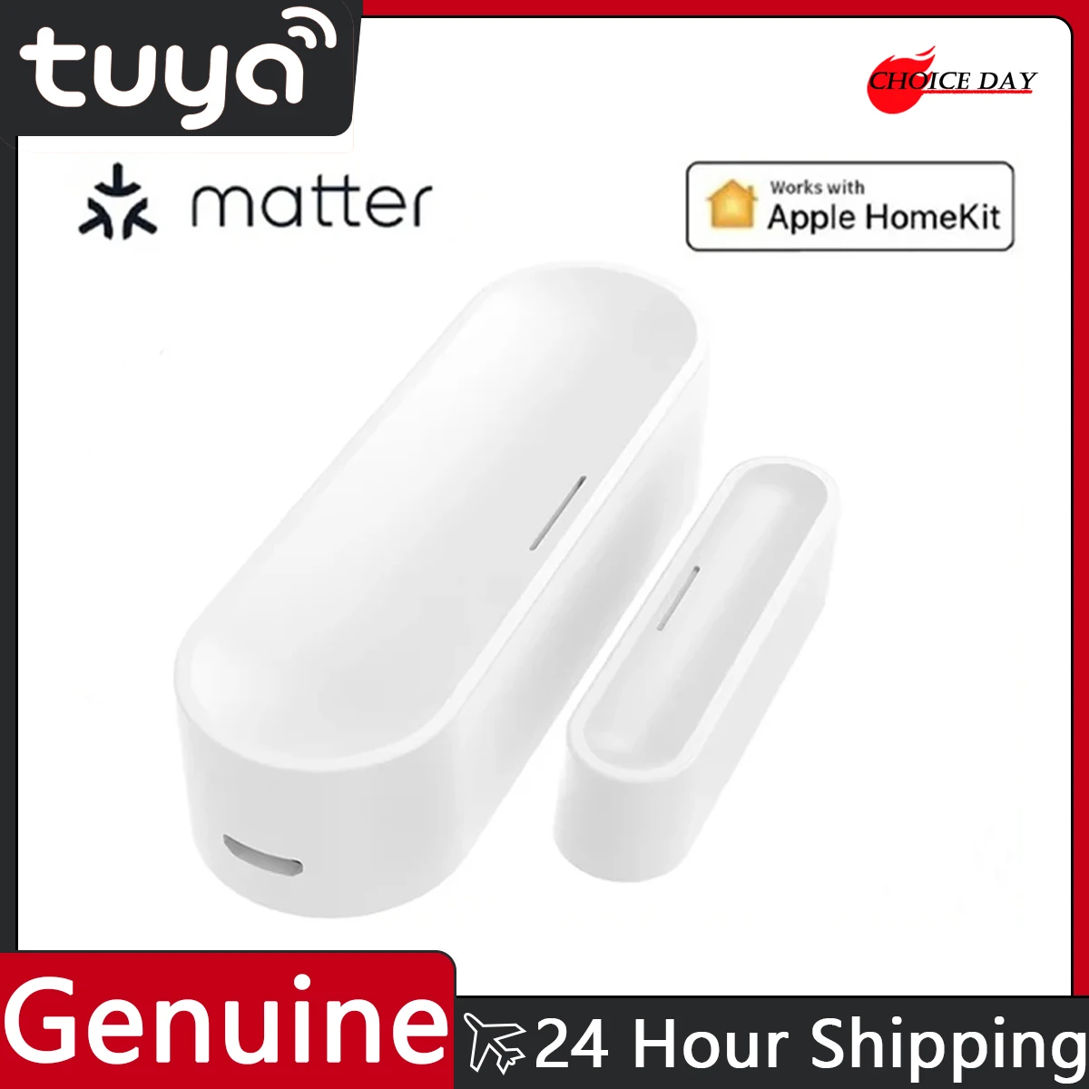 Tuya Matter Thread Door Window Sensor USB Powered Smart Home Wireless Door Sensor Detect Alarm With HomeKit Alexa Google Home