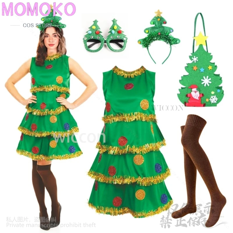 Anime 2024 Christmas Tree Cosplay Costume Props Hat Elf Fancy Dress Lolita Skirt Bag Headwear Woman Halloween Suit Customized