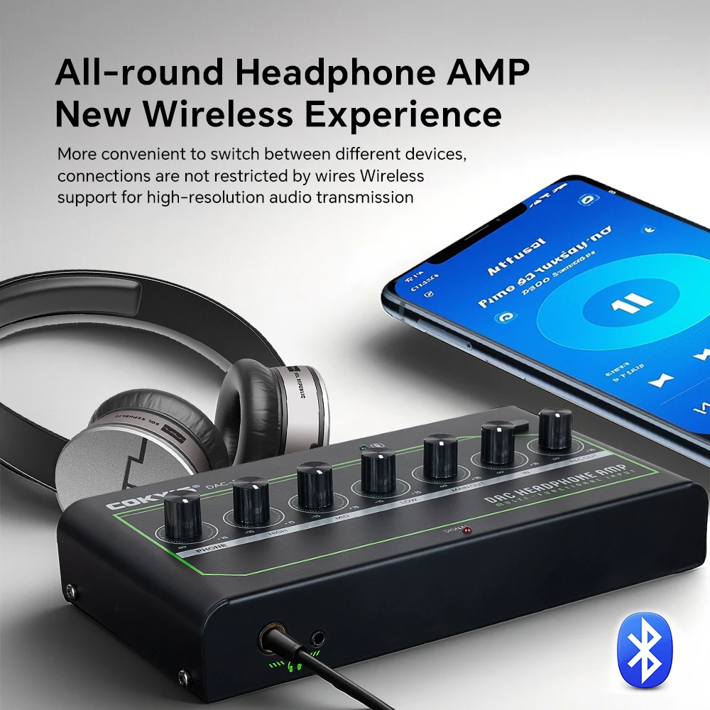 Amplificador de auriculares para juegos DAC Intergace de entrada multifuncional Calidad de sonido pura de alto rendimiento