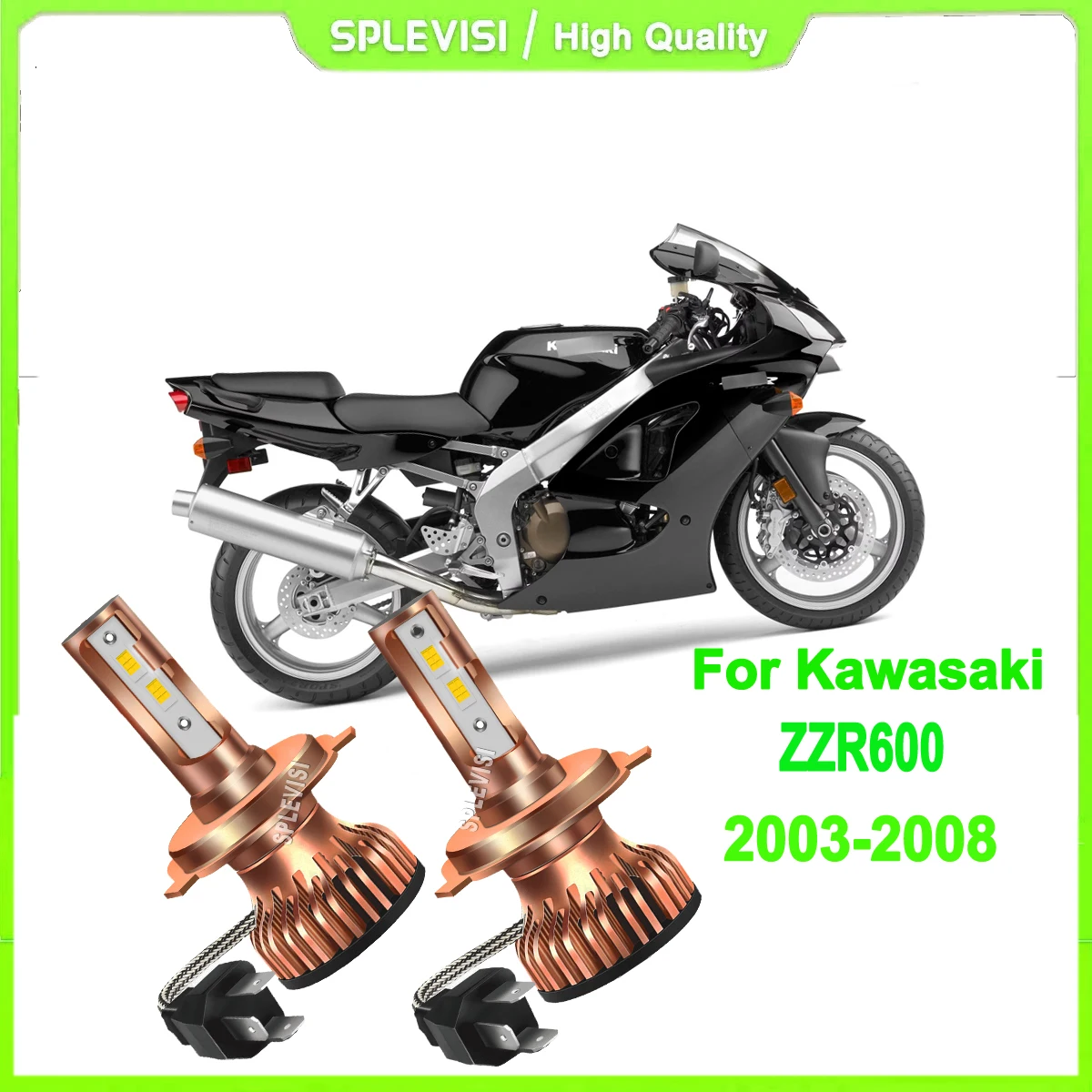 

H4 HS1 9003 led 6000k white headlight equipped with high-quality CSP LED Chips For Kawasaki ZZR600 2003 2004 2005 2006 2007 2008