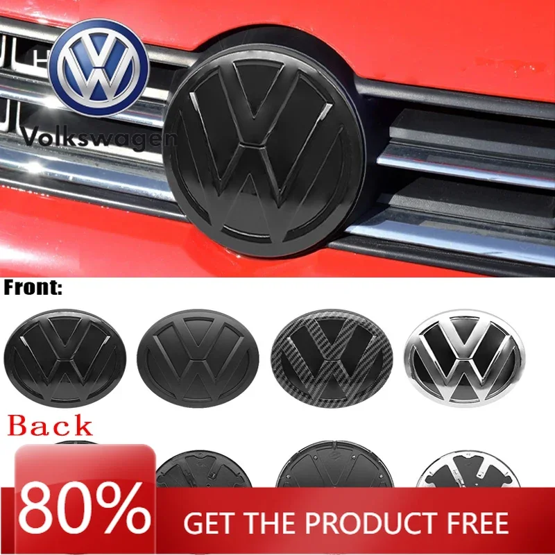 

Для VOLKSWAGEN VW: Комплект из 2 эмблем (передняя и задняя) для капота, наклейка-значок на заднюю часть кузова, аксессуар для Volkswagen POLO 6 6C 2014-2022