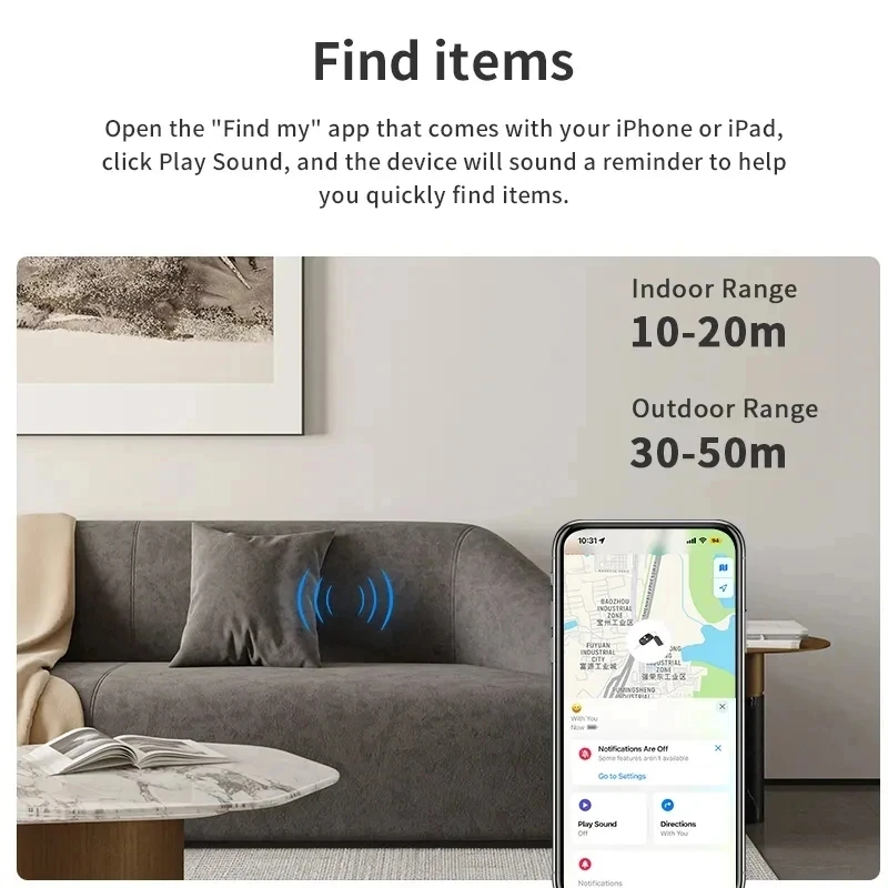 Smart GPS Tag Key Finder work with Apple Find My Global Network Smart AirTag Tracker for IOS System Item Locator for Bags Pet