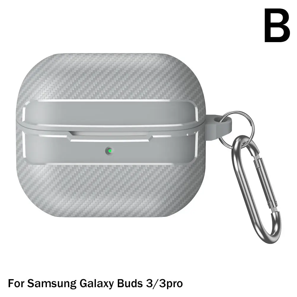 Per Samsung Galaxy Buds3/3pro Custodia morbida per cuffie in gomma trasparente anti-goccia Bluetooth in fibra di carbonio Nuovo P5F9
