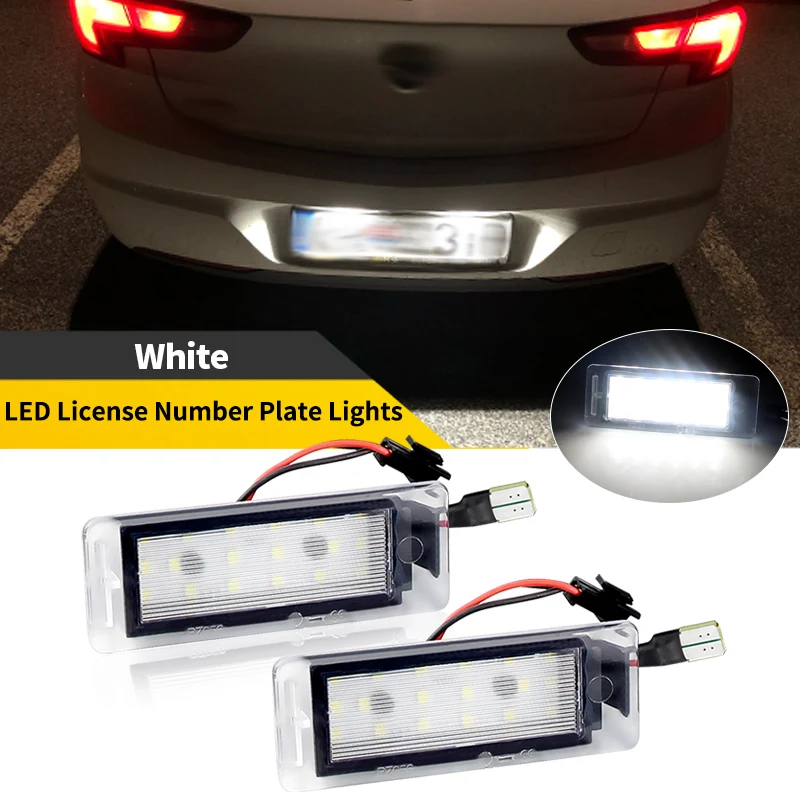 2PCS For Buick Encore Enclave Verano La Crosse Allure Envision GMC Acadia White Car LED License Plate Light Auto Warning Lamp