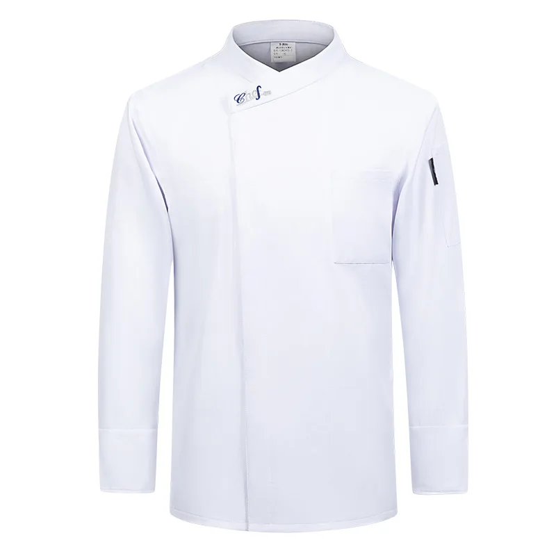 シェフジャケット ホワイト 厚手 長袖 大きいサイズ ホテル レストラン キッチン ウェイター ユニフォーム