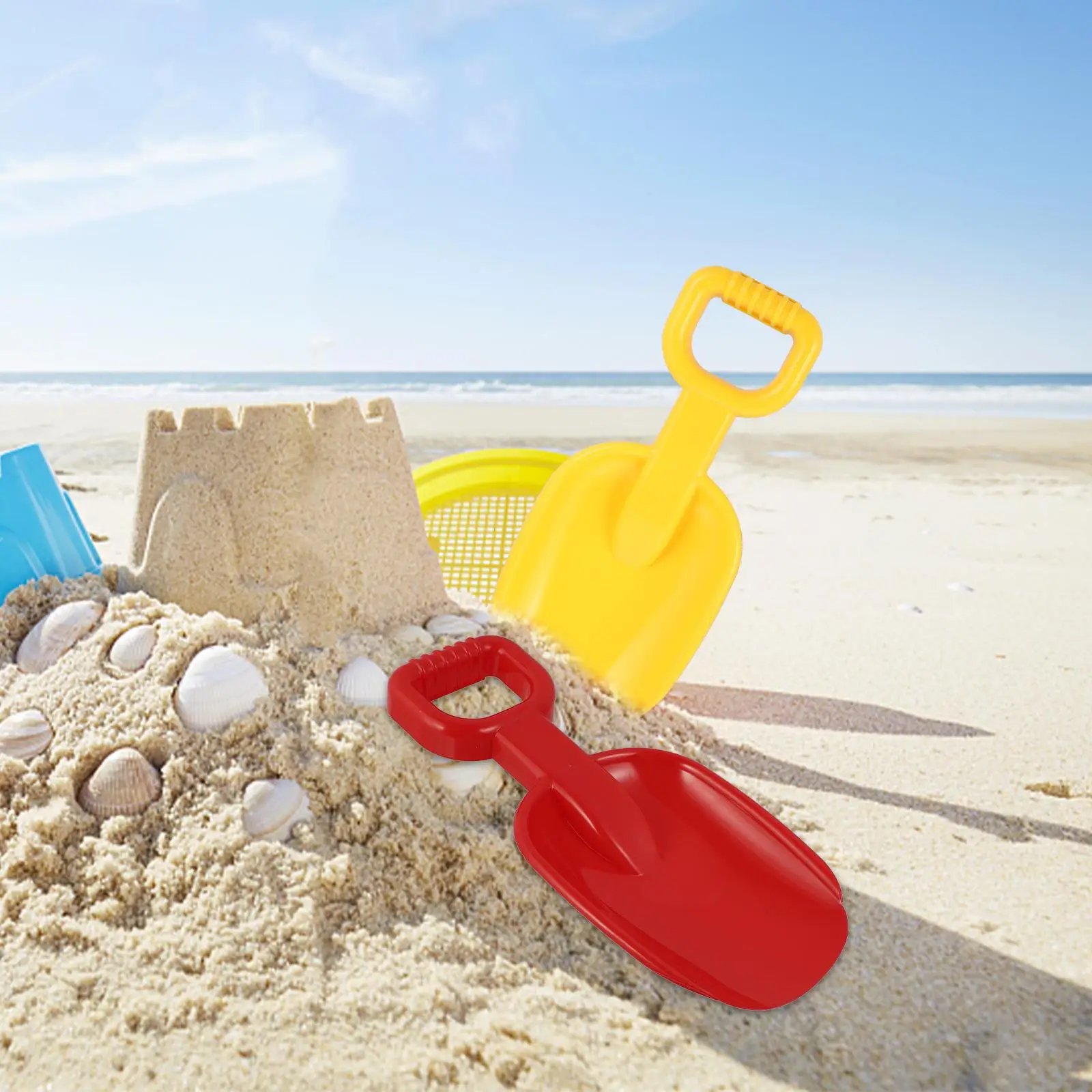 2 pçs conjunto de brinquedos de praia pás de areia de plástico premium crianças ferramentas de areia de praia caixas de areia verão jogos de praia para a escola