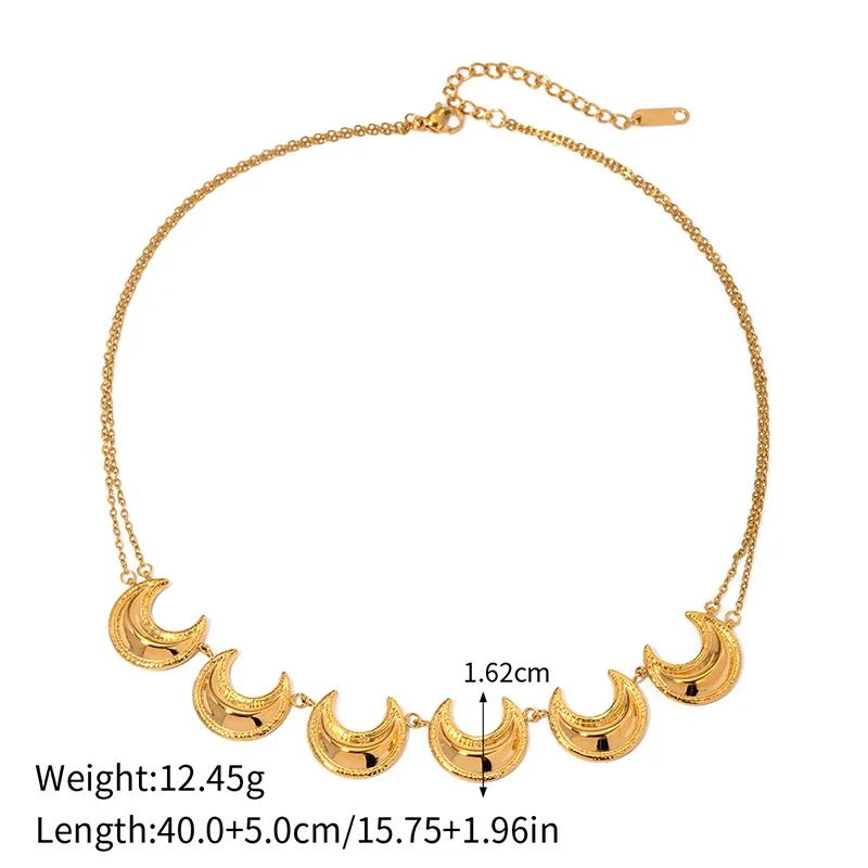 ROXI |   Mondhalskette aus Edelstahl für Damen. 18 Karat Gold. Anti-Allergie-Schmuck. Neu 2024