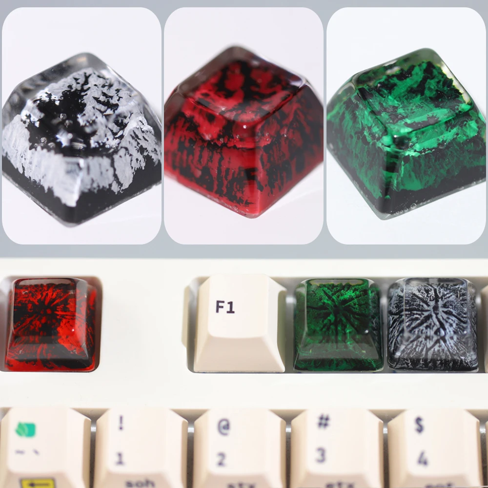 Handmade Customized Creative Three-dimensional Key Caps for Cherry MX Switches Mechanical Keyboard Resin Snowy Mountains Keycap