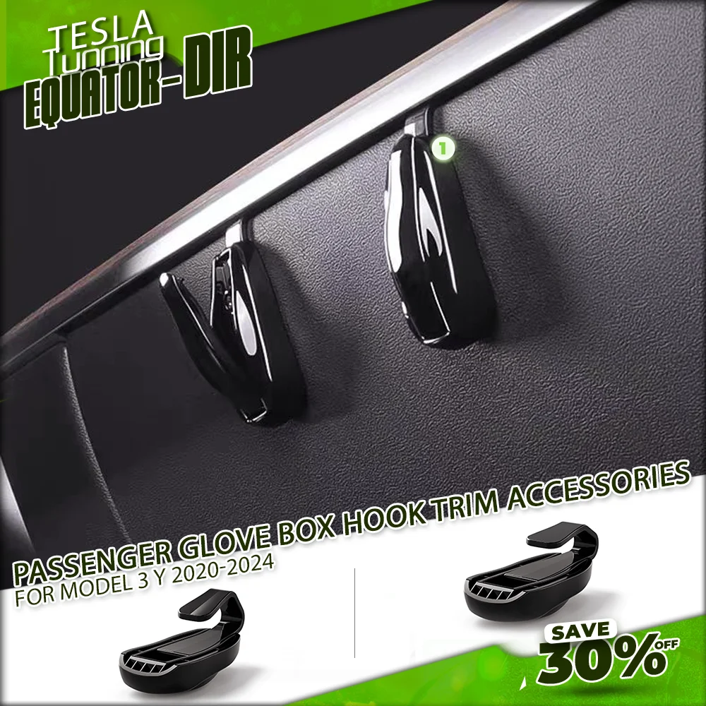 

Glove Box Hooks Clip Tuning Stow Hook Passenger Car Carry Interior Decorative Accessories For Tesla Model Y/3 Highland 2024 Cars