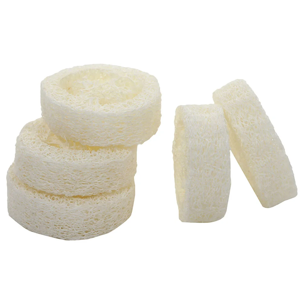 5 Pcs Bath Wipe Brush Sponge Loofah Cuts Soap Holder Base Slices Clean Tray Novel Dish Washing Sponges Travel Storage