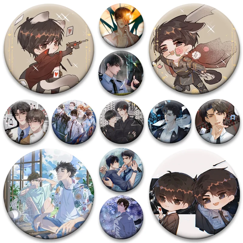 

Breaking Through The Clouds Poyun Button Pins Jiang Ting Yan Xie Cartoon Badge Round Comic Brooches for Backpack Accessorie Gift