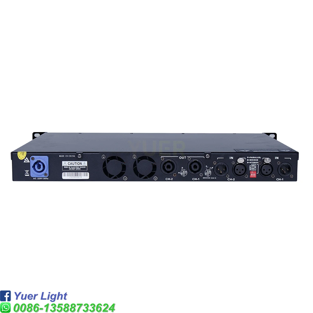 YUER NEW D-Series Class D Amplifier DM200-DM1000 Options, Bridgeable to 2200W, Compact Design for Pro Audio