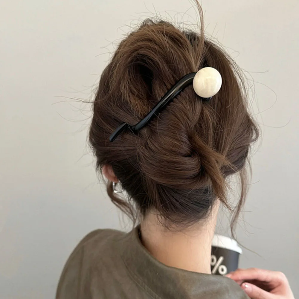Fashion Big Pearl Twist Hair Clips S Shape Ponytail Clip Hairpins Barrettes Hairstyle Tool Elegant Women Hair Accessories image 3