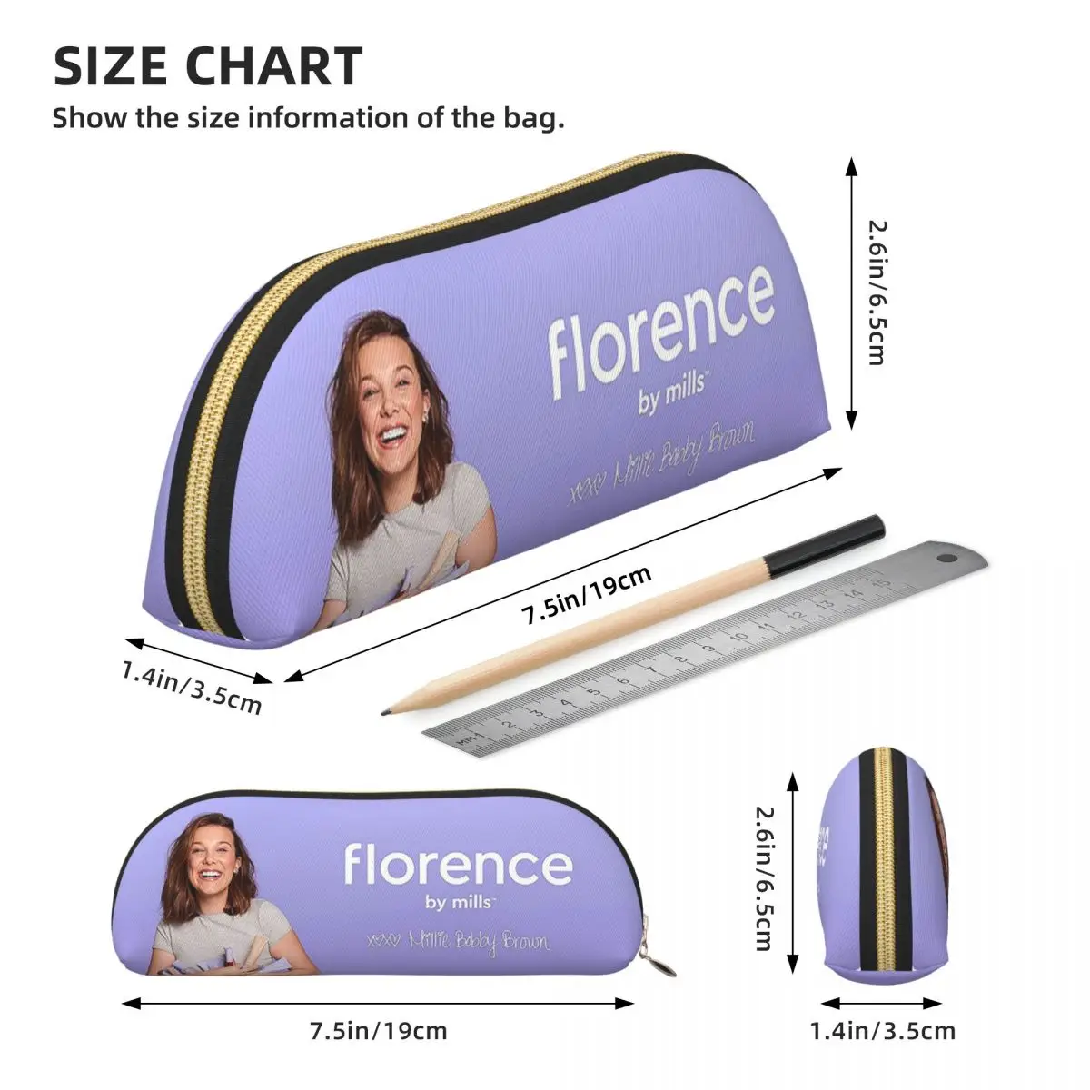 Florence by mills lápis caso lápis bolsa de armazenamento artigos de papelaria suprimentos grande capacidade caneta caixa saco de lápis para estudantes escola