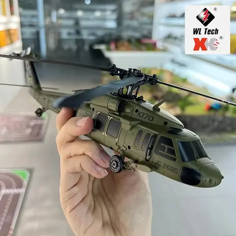 Wltoys K170 리모컨 헬리콥터 Uh-60l, 4 채널 브러시리스 헬리콥터, 자이로 및 LED 조명, 내구성 비행기 Rc 장난감, 신제품