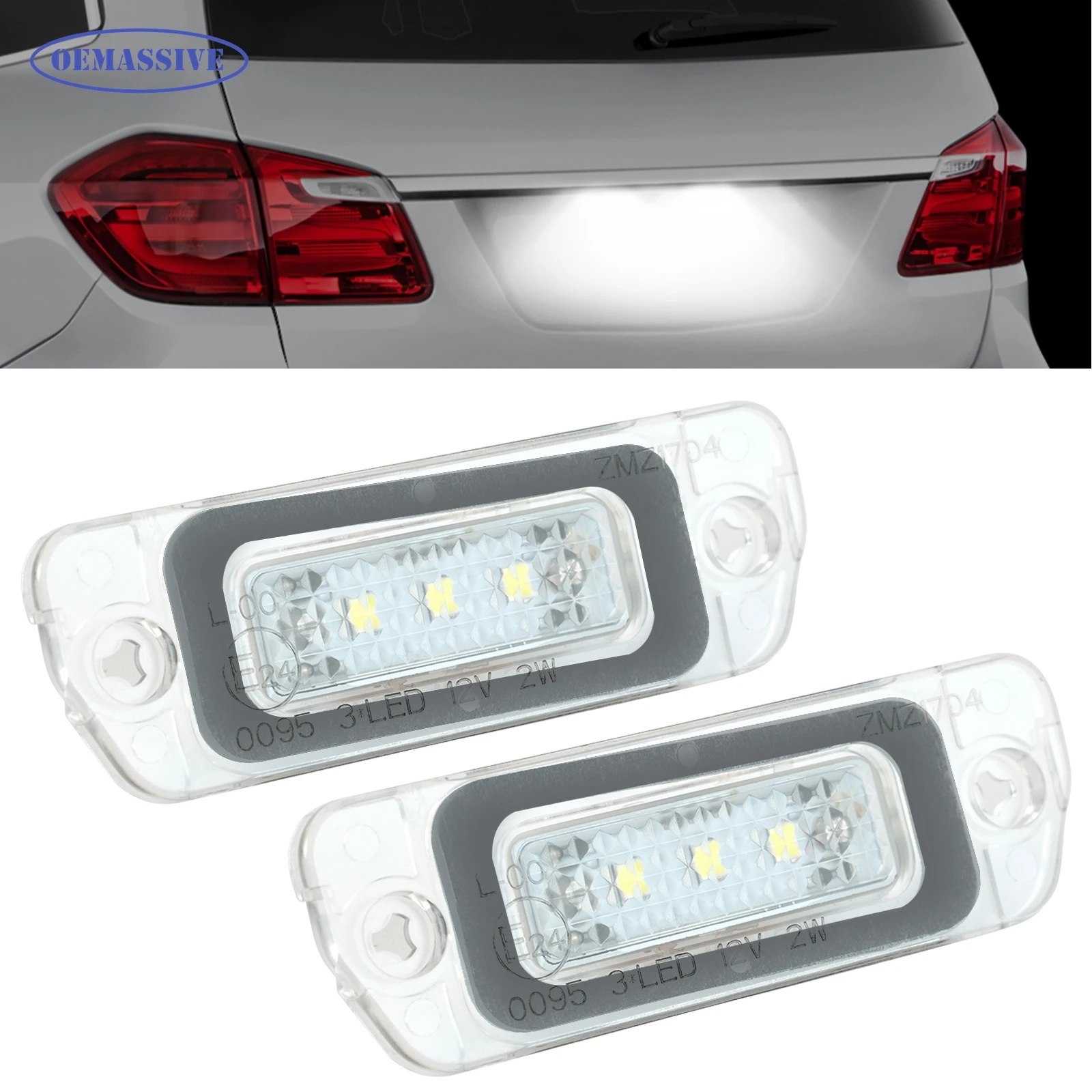 2 лампы номерного знака для Benz R-Class W251 280 300 500 ML-Class 300 350 500 2005-11 2007 2009 задний водонепроницаемый A2518200166